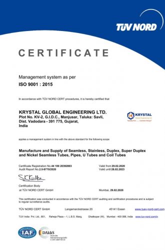 ISO 9001 2015 KRYSTAL
